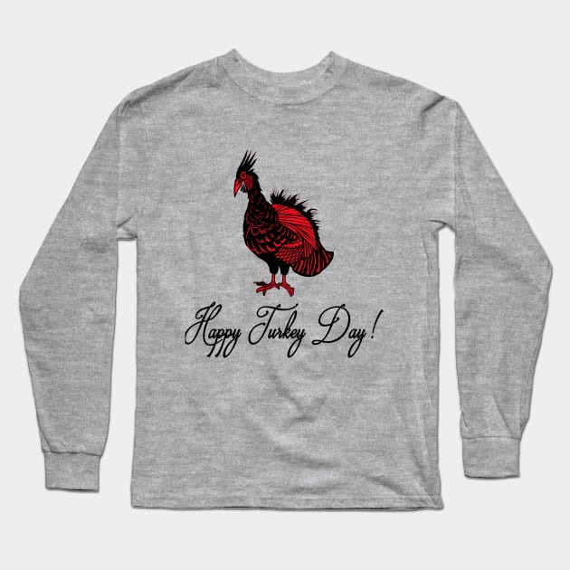 Happy Turkey Day 2022 Long Sleeve T-Shirt by CartWord Design